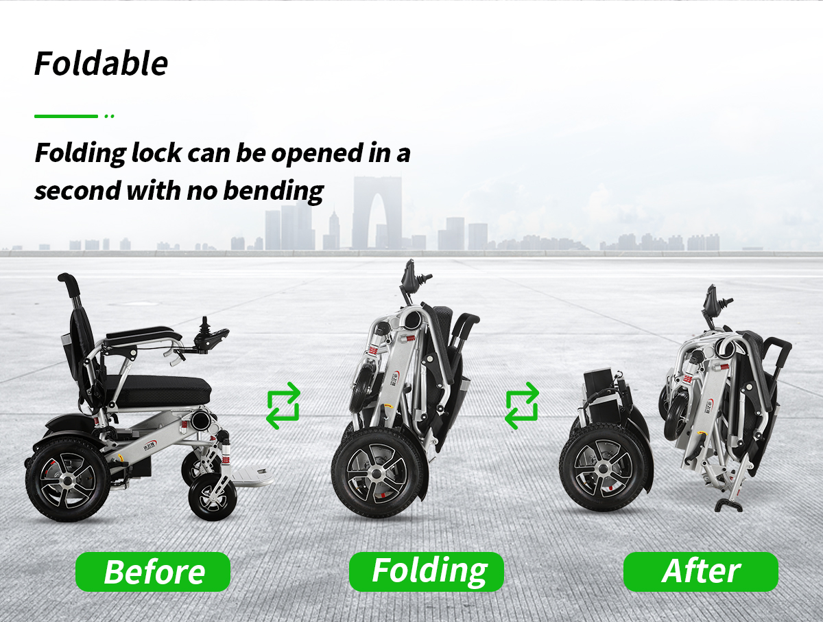 Silla de ruedas el&eacute;ctrica plegable