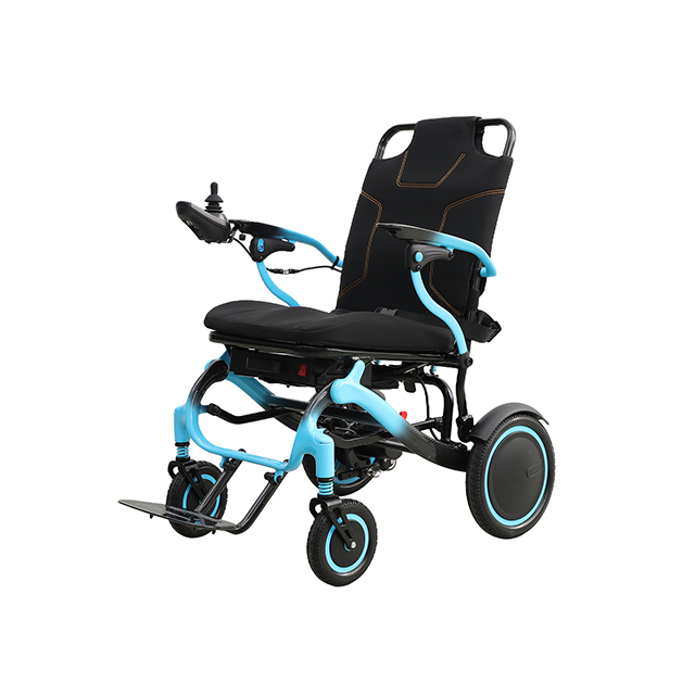 NXN20-226 Fibra de carbono y aleación de aluminio silla de ruedas eléctrica colorida portátil